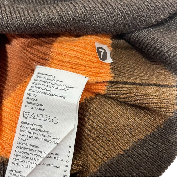 Prana Desert Road knit crew neck sweater Sz S fall pullover orange brown - Picture 9 of 9